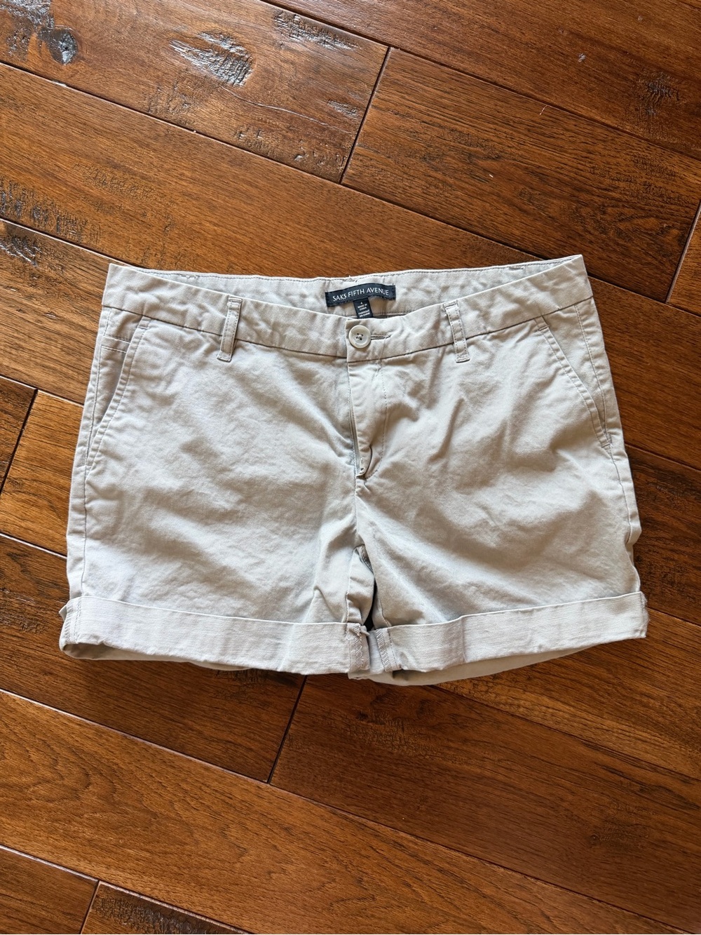 Saks Fifth Avenue grey/beige Rolled-Hem Women's Shorts